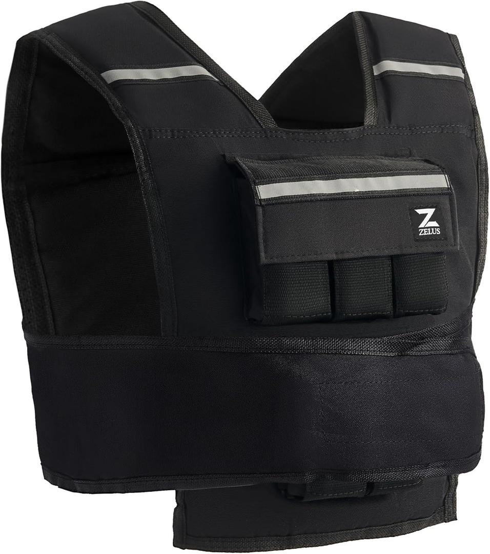 ZELUS 23lb Weighted Vest with Adjustable Weights for Exercise, Weight Vest for Men, Workout Vest for Home Workouts Cardio Strength Training Weight Loss (23lb-Iron Bar)