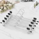 IEOKE Pants Hangers with Clips: 12Pack Skirt Hangers for Women Metal Adjustable Trouser Hangers for Jeans Shorts Dress - Black