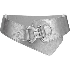 JASGOOD Wide Elastic Stretch Waist Belt Women's Adjustable Fashion Dress Belt (Suit Waist 43-48 Inch)