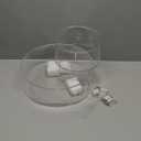 NPPLUS 2PCS Acrylic Fillable Cake Stand Cake Riser Cake Tier, Round Cylinder Display Riser Display Box, Decorative Centerpiece for Wedding Birthday Party (12" Dx4 H inch, 8" Dx4 H inch)