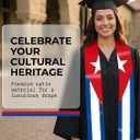 Country Flag Graduation Stole with Grad Cap - Generation Stole Class of 2026 for First Generation Student