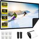 60 Inch Projector Screen, OKEDUO 4K 16:9 HD Portable Projection Movie Screen, Anti-Crease Indoor Outdoor, Simple Install, Easy Carrying Projection Screen for Camping, RVing, Outdoor Theater Nights