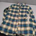 Dickies Womens Long Sleeve Plaid Flannel Shirt (Small, Ombre Khaki Green Plaid)