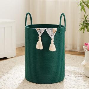 Artfeel Laundry Basket,Woven Cotton Rope Laundry Hamper,60L for Decorative Storage of Dirty Clothes,Toys and Blankets in Bathroom,Baby Room and Living Room