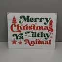 Merry Christmas Signs, Merry Christmas Ya Filthy Animal Sign, Fun Holiday Decor, Fun Holiday Sign, Farmhouse Winter Decor, Rustic Winter Decor, Christmas Hanging Wooden Sign, 15X11.4 Wooden Decor Sign