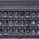 ROTHWELL 24 Slot Watch Case with Lock – Luxury Watch Box to Display and Organize Your Collection | Real Glass Top | Premium Storage for Collectors (Carbon)