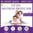 RV Short Queen Mattress Protector Mattress Cover for 60"x75" Bed - 100% Waterproof, Noiseless, Hypoallergenic Fitted Sheet Mattress Protector for Camper