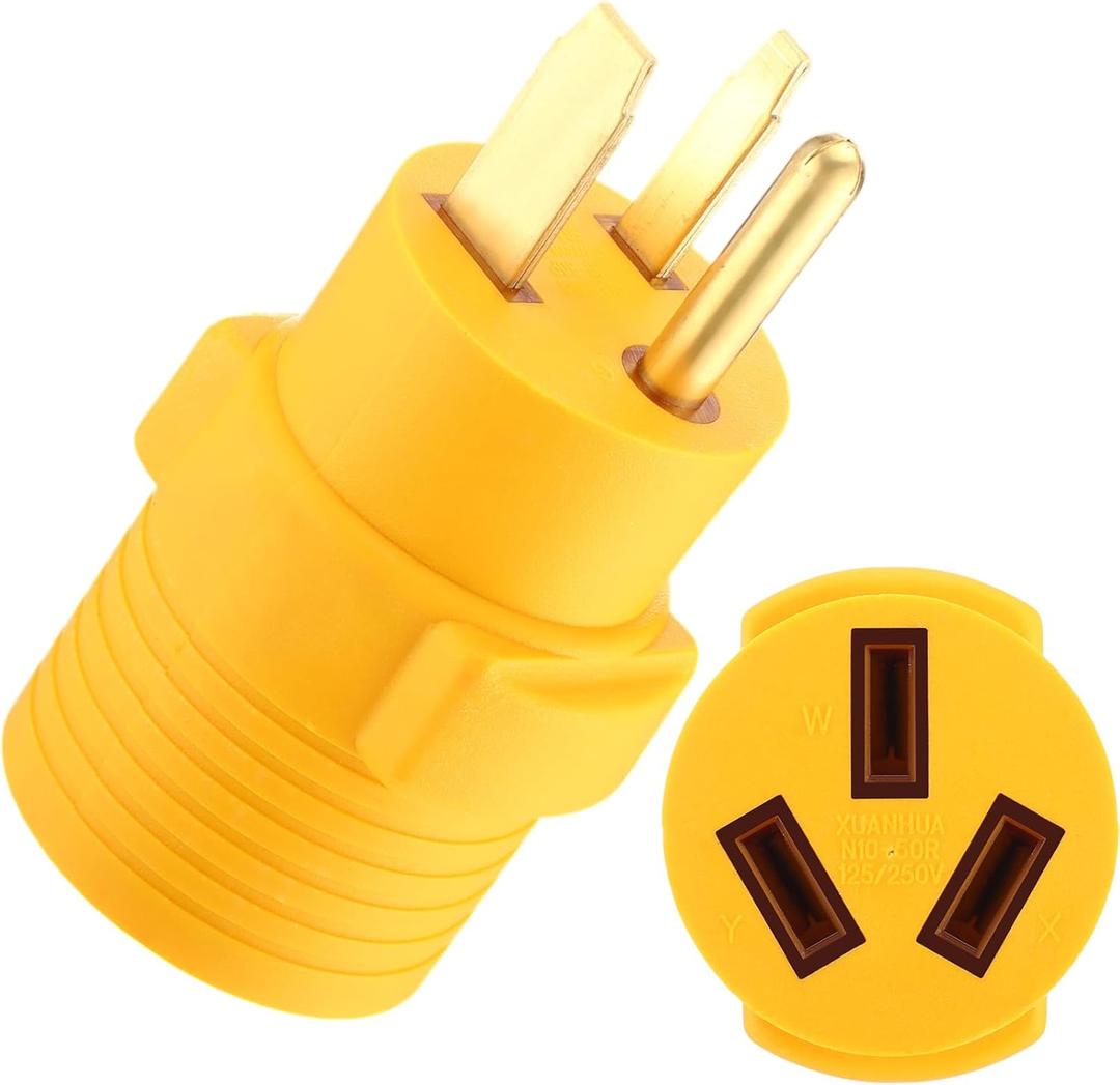 Kanayu 50Amp NEMA 6-50P to 10-50R Welder to Stove Adapter, 3 Prong Welder Male to 3 Prong Stove, Oven Female Adapter