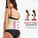 Nebility Waist Trainer for Women Corset Shapewear Tummy Control Waist Cincher Body Shaper Workout Girdle (Beige, L)
