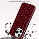 Jusy Compatible with MagSafe Polka Dot Case for iPhone 13 Pro Max, Cute Aesthetic Polka Dots Magnetic Phone Case, Soft TPU and Hard PC Protective Phone Cover for Women GirlsShiny - Burgundy