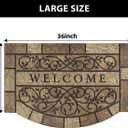 Durable Welcome Door Mats, 24"x36" Heavy-Duty Large Welcome Mat for Front Door with Non-Slip Rubber Backing, Door Mats for Outside Entry High Traffic AreaLeaves