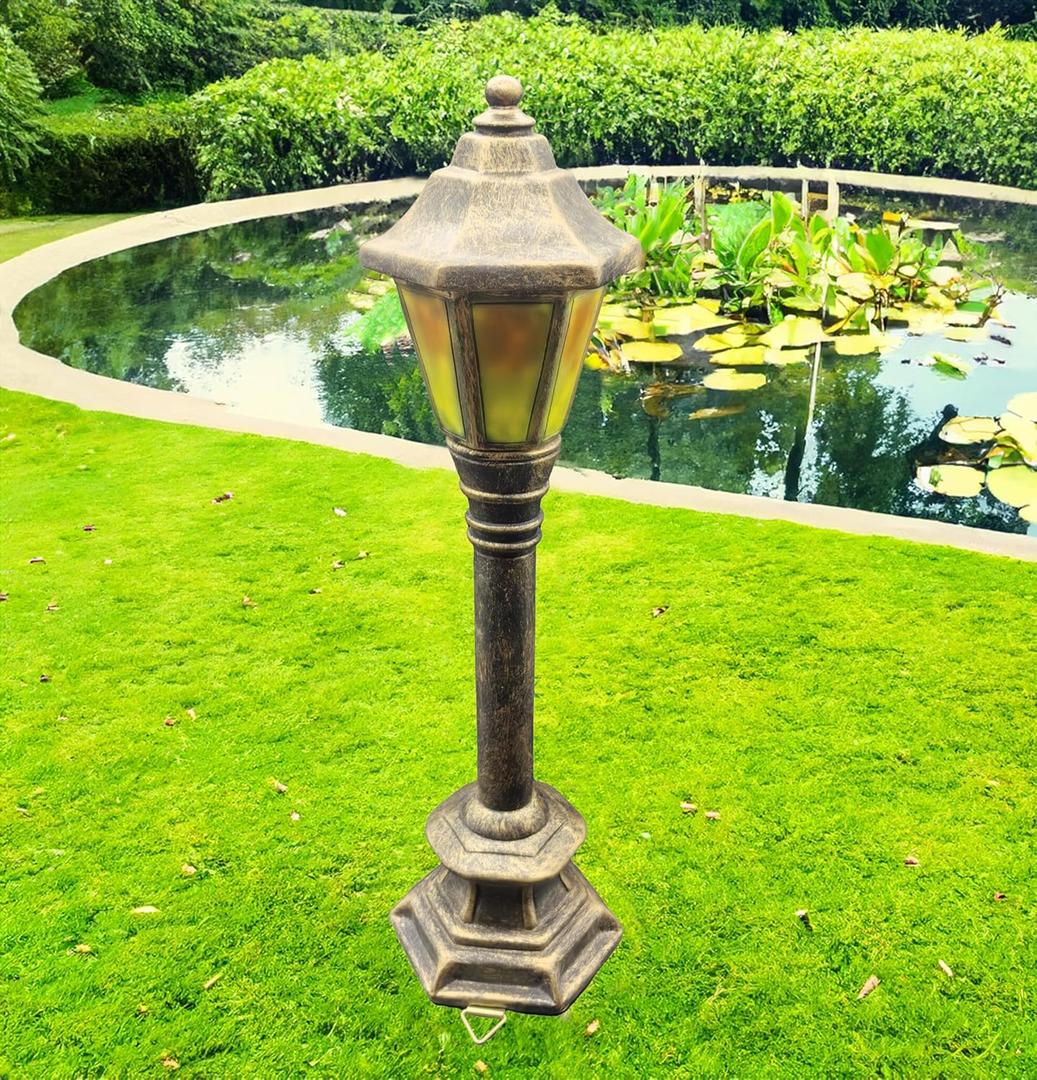 coolboy Street Light Garden Statue for Dogs to Pee On,Puppy Pee Post Training Tool Street Lamp Resin Statue,Indoor Outdoor Street Lights Decor Figurines for Yard Art and Garden Lawn,The Gold