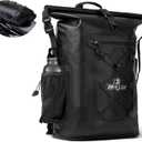 Motorcycle Sissy Bar Bag Waterproof Motorcycle Backpack Tail Bag Travel Saddlebags 35L Duffle Bags PVC 500D Waterproof Dry Bags - Black