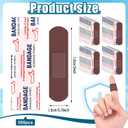 500 Count Brown Waterproof Adhesive Bandages Bulk 3/4" x 3" Adhesive Breathable Bandages for Sensitive Skin School Nurses Businesses Travel First Aid Kits Homeless Care Supplies Donations