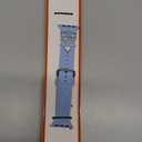 Watch Band Charms (Band Included), Compatible with Apple Watch Band 38mm 40mm 41mm 42mm(S10), Floral Engraved Silicone Straps Accessories for iWatch Bands Ultra 3 2 1 Series se 11 10 9 8 7 6 5 4 3 2 1 (SkyBlue Band/Silver Diamond Rings)