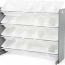 Humble Crew Supersized Toy Storage Organizer with 16 Removable Bins, Grey/White  Large Toy Storage for Toddlers Ideal for Kids' Rooms, Playrooms, and Nurseries - Modern Toy Bins for Kids