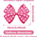 50PCS/25Paris Big Dog Hair Bows with Rubber Band Random Mix Pattern for Large XL Breed Pink Purple Bowknot Topknot Girl Female Grooming Hair AccessoriesRandom