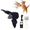 Interactive Flying Bird Cat Toy,2026 New Chirping Bird Cat Toy Flapping Bird Toy,Simulation Chirping Bird Toys Interactive Cat Toys for Bored Indoor Cats (1, Black a)