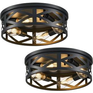 VONLUCE Flush Mount Ceiling Light 15", 4-Light Hallway Light Fixture, 2 pcs