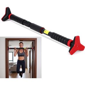 27-42 Inch Tension Pull Up Bar for Doorway with Level Meter, 27-42 Inch Adjustable Width Door Frame Pull Up Bar, Heavy Duty 440 LBS Home Gym Strength Training, No Screw or Drilling Installation