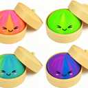 Colorful Dumpling Squishies New Mystery Squishies Dumpling with Box Stress Relief Balls Sensory Toys Desk Squeeze Toys Gift(4PC)