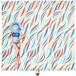 AlphaBeing Large Beach Blanket Waterproof Sandproof, Oversized Sand Free Beach Mat for 1-10 People, Lightweight & Quick Drying Picnic Blanket with 6 Stakes (Coral) AlphaBeing Large Beach Blanket Waterproof Sandproof, Oversized Sand Free Beach Mat for 1-10 People, Lightweight & Quick Drying Picnic Blanket with 6 Stakes (Coral)