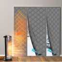 Reallnaive Magnetic Thermal Insulated Door Curtain Fit 72"x80" Door, Curtain Itself Size 74"x81", Thicken Made of Oxford and Cotton Insulated Cover for Winter Sliding, Patio, Grey, Minimalism