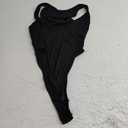 SweatyRocks Women's Deep V Neck High Cut Bodysuit Sleeveless Slim Fit Leotard Tops (X-Small, Black)
