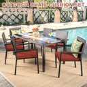 Favoyard Outdoor Chair Cushion Set of 4 Rainproof & Color Fade Resistant 17 x 16 x 2 in Square Corner Patio Furniture Cushions with Waterproof Hidden Zipper Attach Ties for Dining Table Chairs Seats