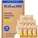 BLUELAND Foaming Hand Soap Refill Tablets, 10-Pack, Perrine Lemon Scent, Eco Friendly Cleaning Products, 10 x 9 Fl oz