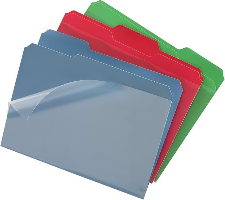 Find It Clear View File Folder with Clear Front Sheet, Back to School Supplies for College Students, Pack of Six, Assorted Colors (FT07187)