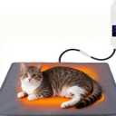 ELEGX Pet Heating Pad, 10 Adjustable Temperature Dog Cat Heating Pad, Waterproof Electric Heated Cat Bed with Smart Thermostat Switch & Chew Resistant Cord, Non-Slip Pet Heated Mat 17.7x17.7in