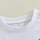 Toddler Bay Boy Girl Easter Clothes Bunny Embroidery Short Sleeve T-Shirt Tops Plaid Jogger Pants Set Spring Outfit (White)