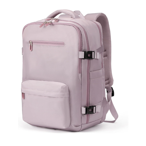 SHRRADOO Travel Laptops Backpack for Women Men, Casual Work Bag 17inch High School College Backpack Airline Approved Backpack for Hiking Business (Pink khaki)