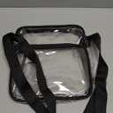 MAY TREE Clear Messenger Bag Stadium Approved Clear Bag Purse for Stadium Events Concert Sport Work (Black)