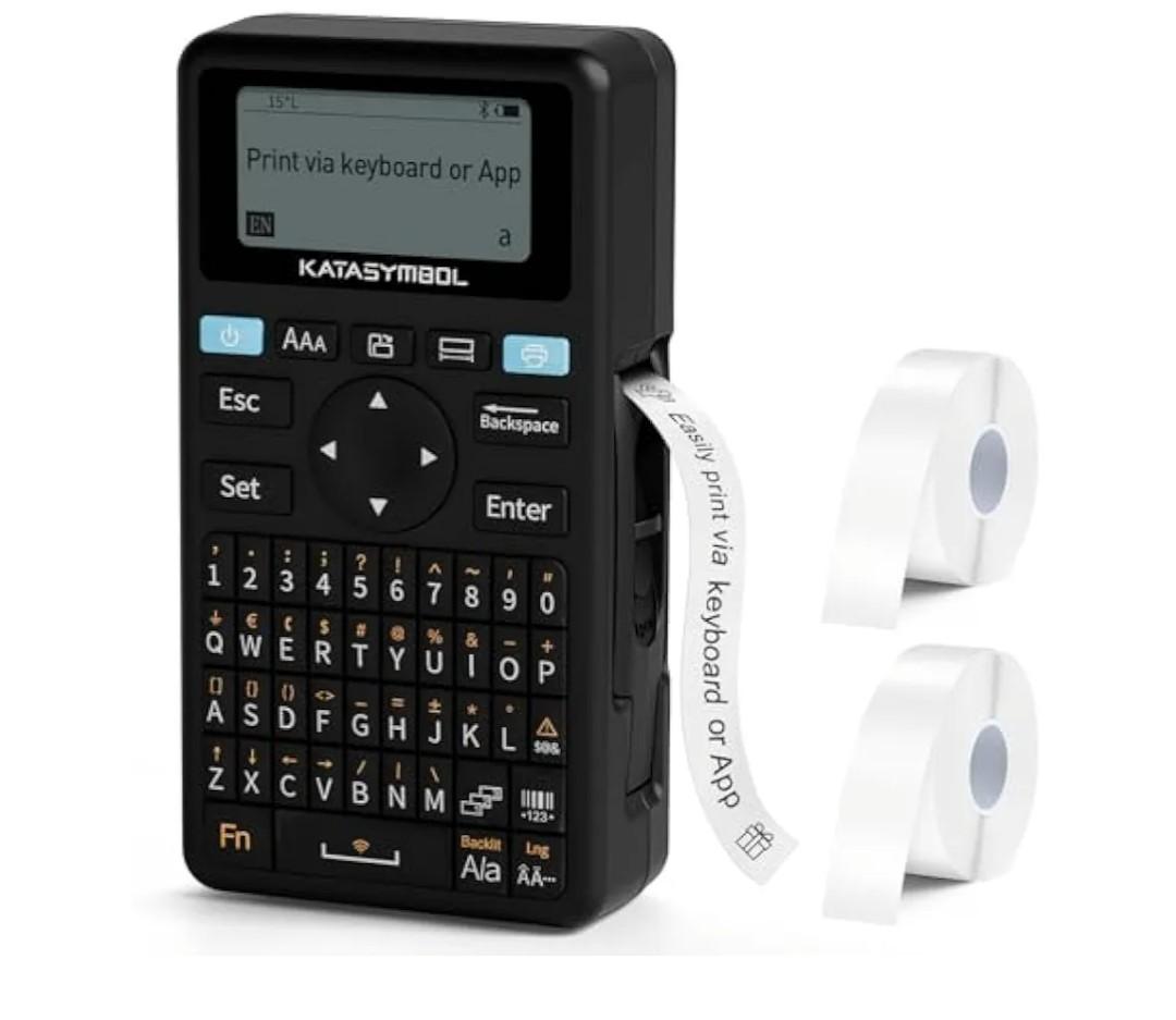 Label Maker E11 with 2 Rolls White Continuous Label