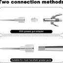 lasuroa 7pcs Grease Gun Accessory Kit, Carbon Steel Galvanized 3 Grease Gun Nozzle 1 Needle Dispenser & Rubber Joint Fitting 1 Bent & Straight Nipple Nozzles for Small Narrow Space Deep Hole