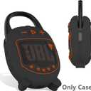 JCHPINE Hard Case and Silicone Cover for JBL Clip 5 Ultra Portable Bluetooth Speaker Accessories, Soft Silicone Case for JBL Clip 5 Speaker Stand Up Holder (Black)