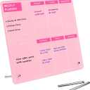 Desktop Acrylic Weekly Planner Whiteboard with Stand, Dry Erase Weekly Planner for Desk, Weekly White Board with to Do List, 9.8"x11.8", Pink Dry Erase Board for Home Office School