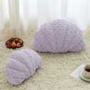 Shell Pillow, Seashell Throw Pillow Room Decor for Couch Bed, Shell Pillows Soft Plush Pillow, Sea Shell Decorative Beach Cushion Pillows (Lavender Purple, 18 X 13 Inches)