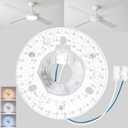 4.92" Ceiling Fan LED Light Board Replacement Upgrade Retrofit Kit Bright Dimmable 120V 18W 3CCT 3000K 4000K 6000K Daylight 1500LM PCB, Magnetic Easy Install in 5min (cover or shade NOT included)