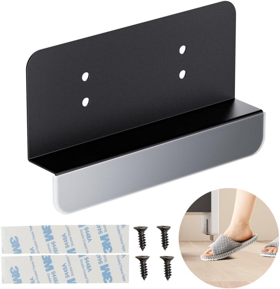 Hands Free Garbage Drawer Foot Pull Handle Foot Pull for Trash Cabinet Drawer, Touchless Hands Free Design for Full Overlay Cabinet Door (2Pack Black)