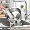 Stainless Steel pots and pans set, 6 Piece Nonstick Induction Kitchen Cookware Set, Works with Induction/Electric and Gas Cooktops, Nonstick, Oven Safe, Camping Cookware