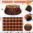 Tinideya 2 Pcs Halloween Door Mat Come in for A Spell Welcome Non Slip Coir Mats Funny Black Orange Buffalo Plaid Floor Layering Doormats Seasonal for Front Porch Entryway Decor(Come in for A Spell) (23.6 x 35.4 Inches)