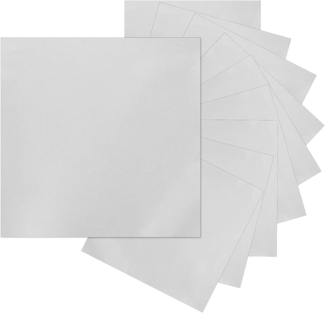 MECCANIXITY 10Pcs Adhesive Vinyl Sheets Bundle, 12" x 12" Self Adhesive Vinyl Matte Metallic Stickers for Cutting Machines Party Decoration Car Decal, Matte Silver