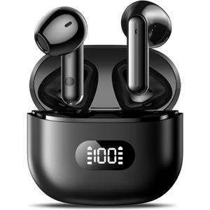Wireless Earbuds,Bluetooth in Ear Buds with Immersive Surround Sound Stereo,Tap-Control,48 Hours Playtime,Bluetooth 5.4 LED Display Charging Case,IPX7 Waterproof Fit iPhone&Andriod Sports Workout (Black)