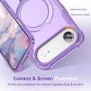 Compatible with iPhone 17 Air Case with Invisible Magnetic Kickstand [Compatible with MagSafe] [10-FT Military Drop Protection] Slim Hard Back Soft Edge Phone Cover 6.6 Inch, Purple