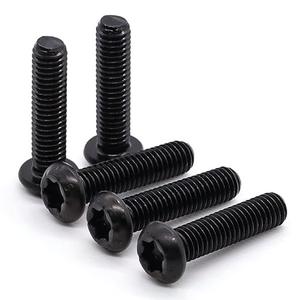 M4-0.7 x 12mm (100 pcs) Button Head Torx Drive Machine Screws, 10.9 Grade Alloy Steel, Black Oxide Finish, Full Thread Coverage