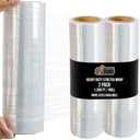 GORILLA GRIP 500% Stretch Film Heavy Duty Plastic, 2 Pack 1200ft Shrink Wrap Rolls 17" Puncture Resistant, Industrial Strength for Pallet Storing, Wrapping, Moving, Packing Furniture Protection Clear