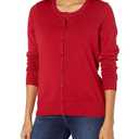 Amazon Essentials Women's Lightweight Crewneck Cardigan Sweater (in Plus Size), Red, 6X